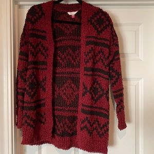 Maroon/Black cardigan